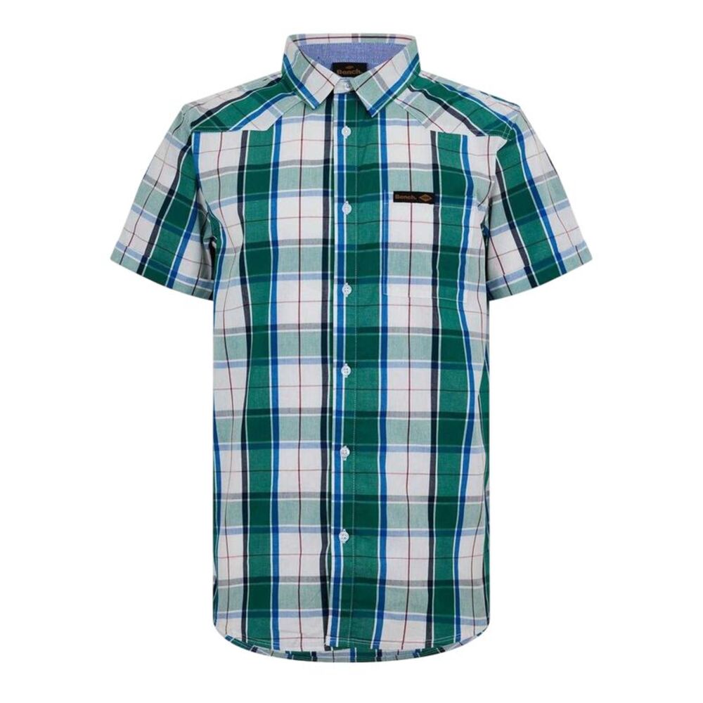 Bench Mens Checked Relaxed Fit Shirt / Green